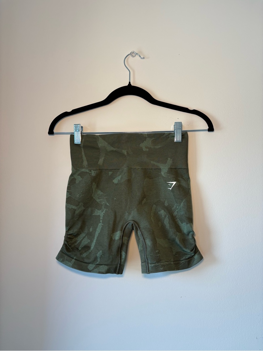 Gymshark Olive Camo High-Rise Bike Shorts